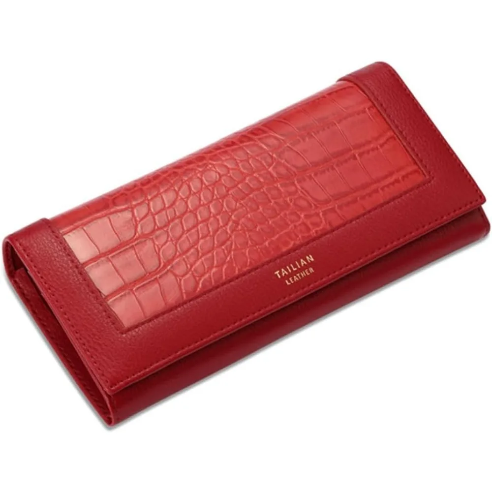 Women Wallets Elegant Purse Ladies Wallet Card Holder Multi-Compartment Wallet Phone Bag Change Pouch Red