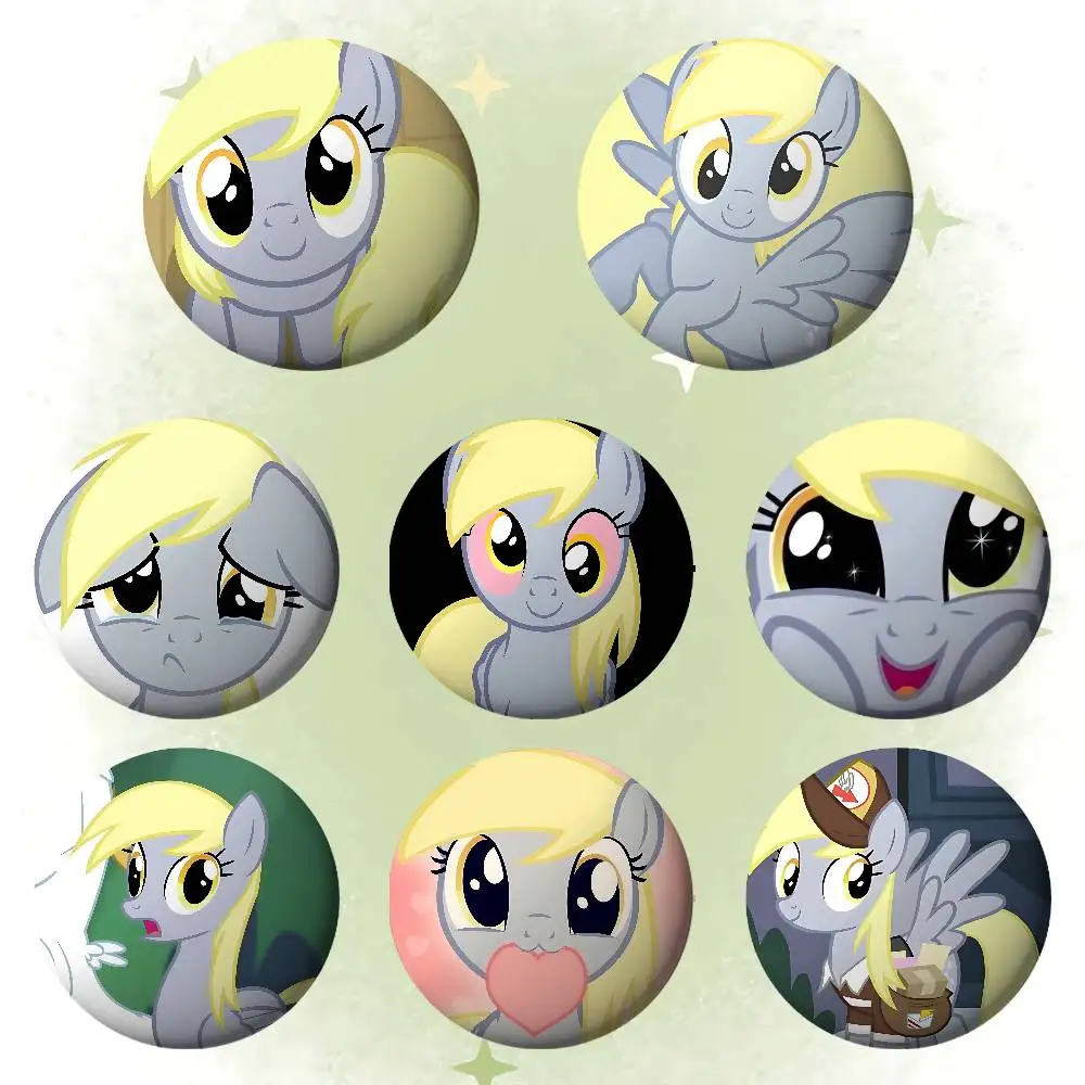 D-Derpy Hooves Badges Tinplate Soft Button Pin Brooch Metal Badge Custom Jewelry Accessories Hat Bag Lapel