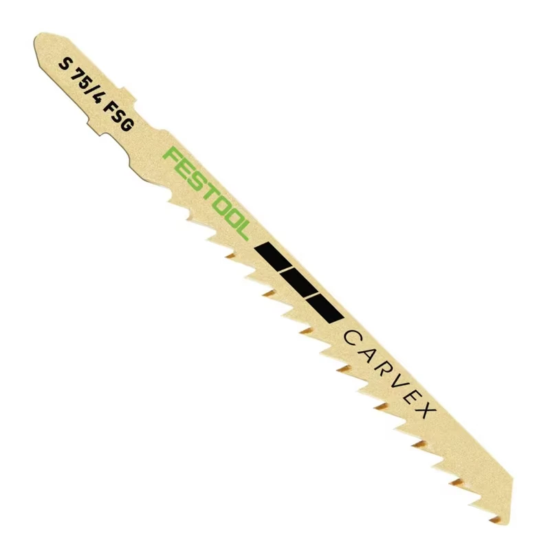 FESTOOL 204316 S 75/4 FSG/5 Jigsaw Blades 5-Pack for Curved & Linear Wood Cuts Fast Clean Precise Cutting Tool Accessory