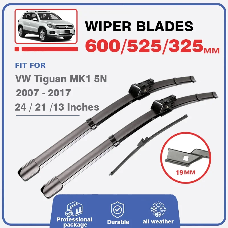 Front Rear Wiper Blades Set For Volkswagen VW Tiguan MK1 2007-2017 5N LHD RHD Windshield Windscreen Window 24\