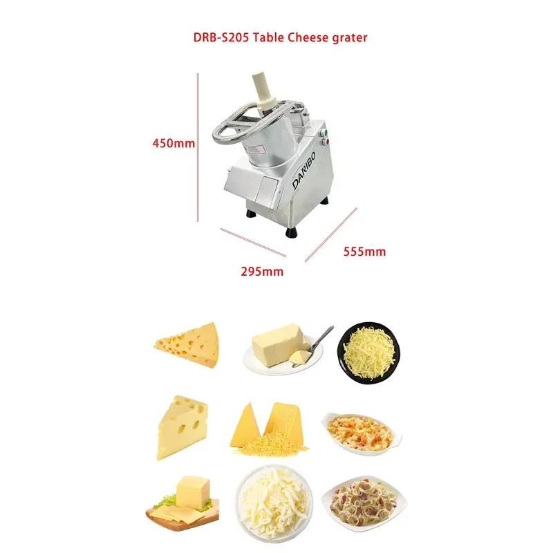 Commercial Cheese Grater Machine Electric Fresh Mozzarella Shredder for Restaurant Kitchen Food Processing Equipment Heavy