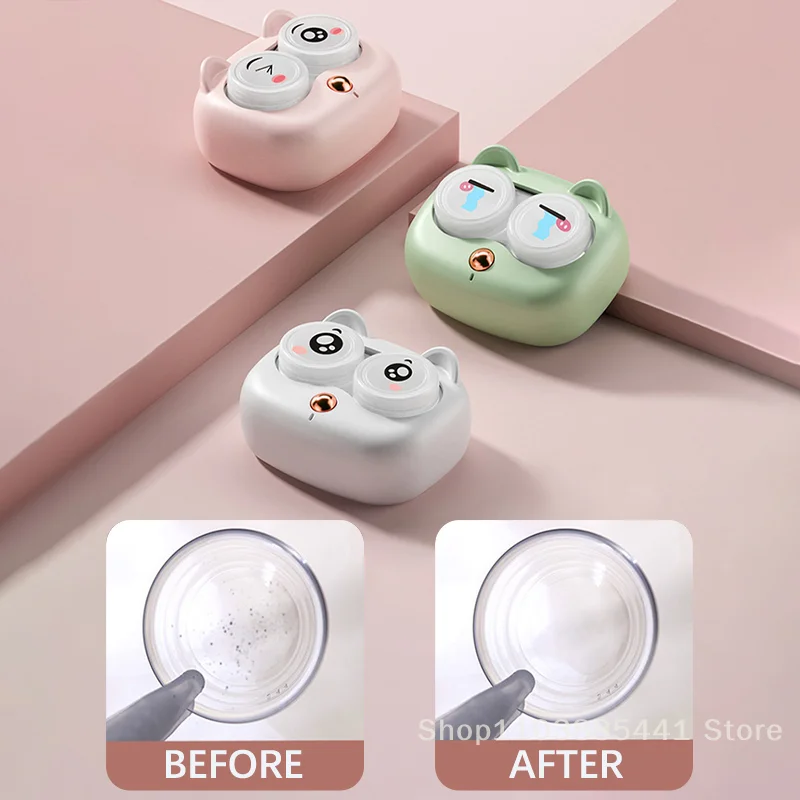 

Rechargeable With Removable Case Contact Lens Cleaner Tear Protein Remover Portable Contact Lens Case USB Charging Interface