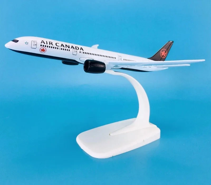 16cm Metal Airplane Model Black Air Canada Airlines B787 Boeing 787 Airways Simulation Plane Model W Stand Aircraft Gift