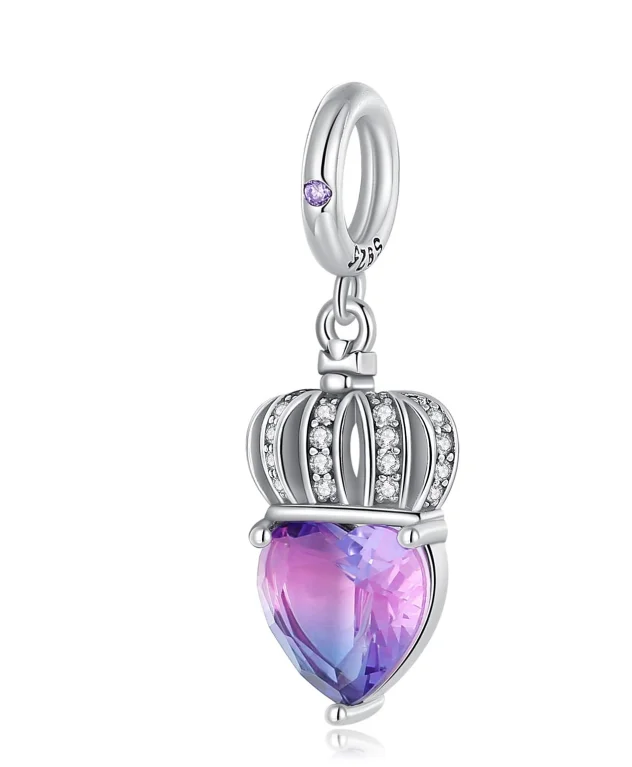 Original Charms Silver Beads Glowing Planet Pendant
