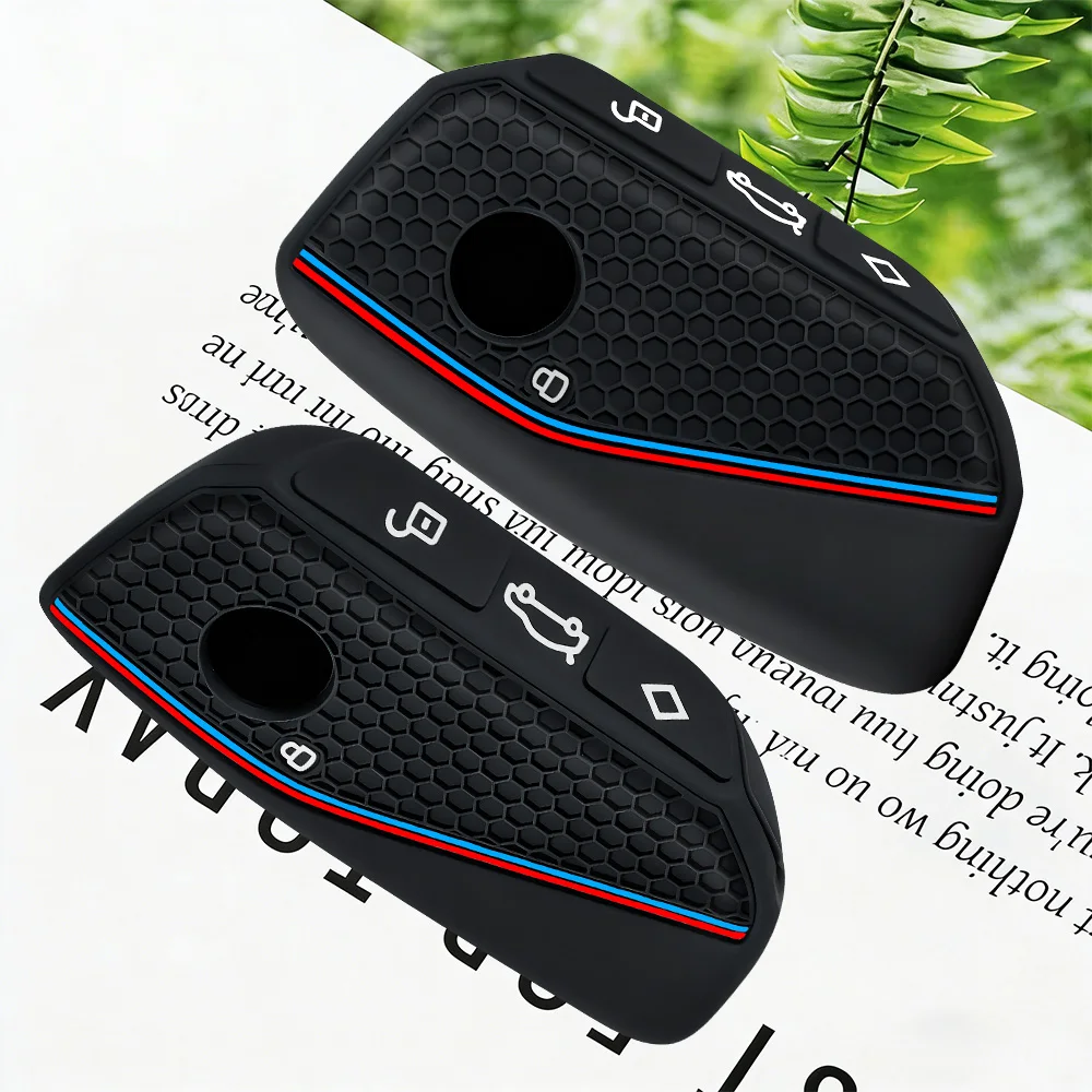 Premium Silicone Car Key Case Cover Accsesories car key case keychain for BMW Series 7 735i 740Li X7 X1 U11 2023 I7 G07 LCI XM