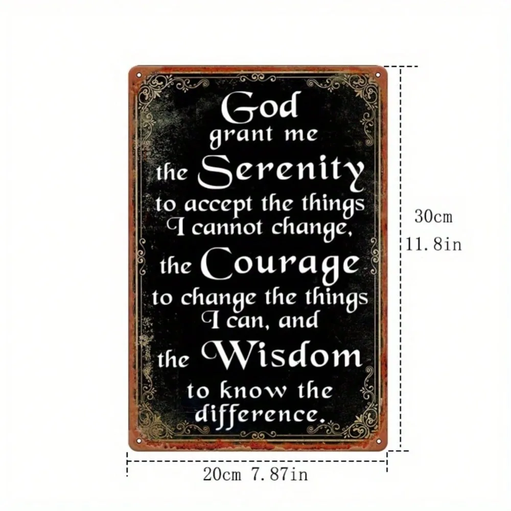 Vintage Metal Wall Sign 8x12 Inspirational Prayer Quote Home Decor