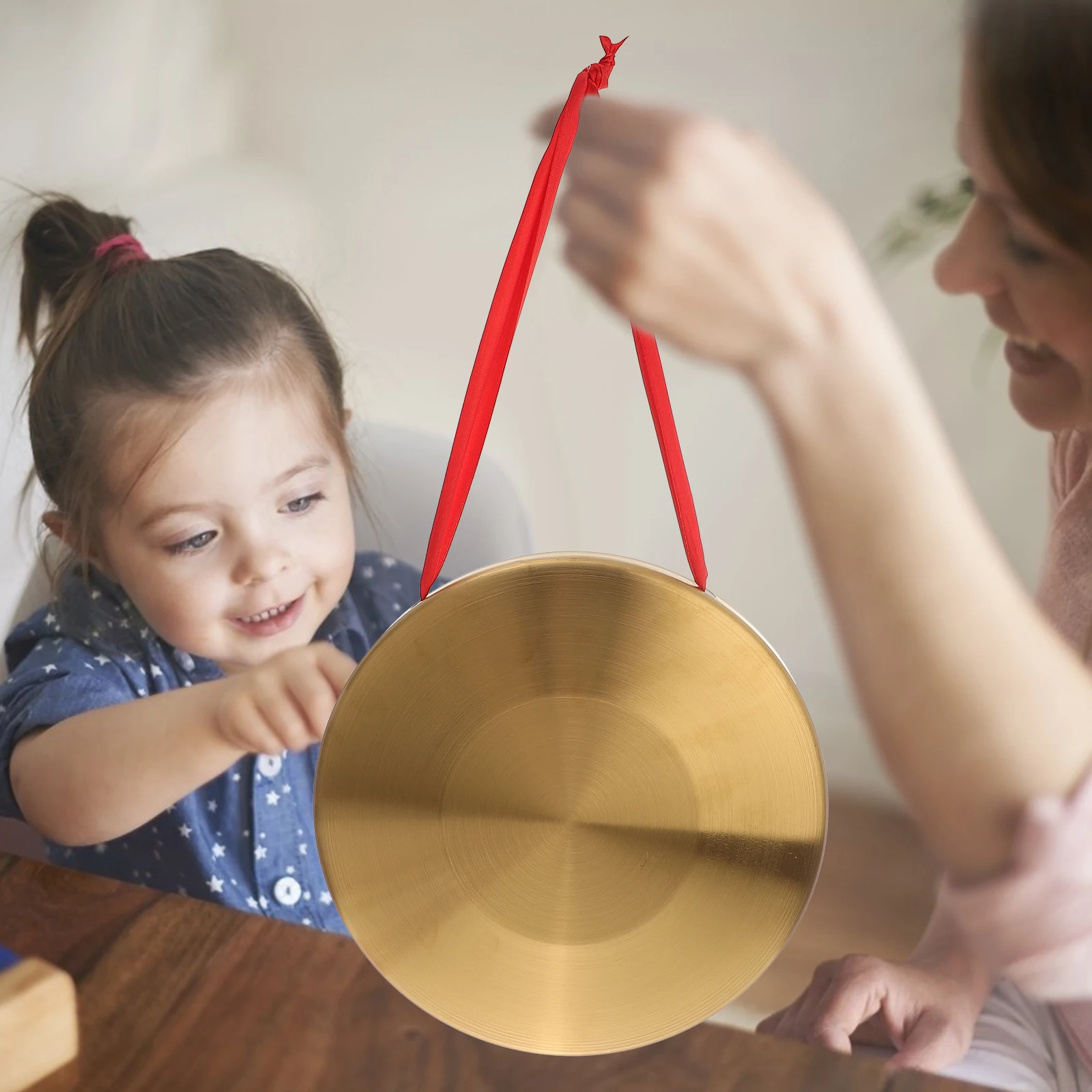 

1Set Hand Gong Copper Traditional Hammer Durable Loud Clear Sound Percussion Instrument Training Creativity Children