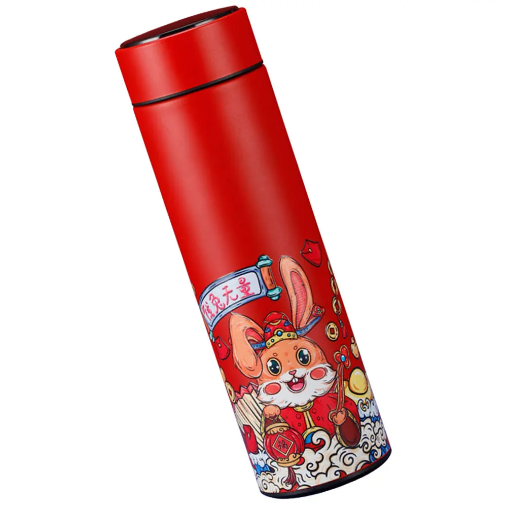 

Stainless Steel Insulated Water Bottle Vacuum Cup Leak Proof Temperature Display Fitness Outdoor Gift Red