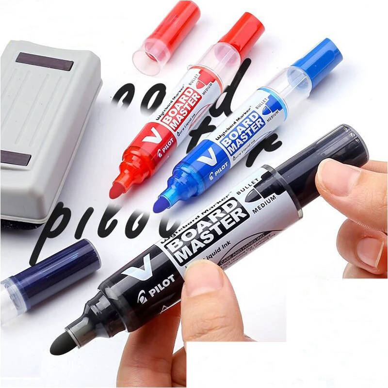 Imagem -02 - Japão Piloto Whiteboard Pen Wbmavbm-m Erasable Reta Líquido Placa Branca Marcador Pode Ser Repetidamente Preenchido com Tinta Cores