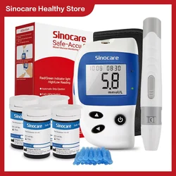 Sinocare Safe Accu 2 Blood Glucose Meter Glucometer Kit Diabetes Test Home Blood Sugar Tester [Meter Kit] or [Only Strips]