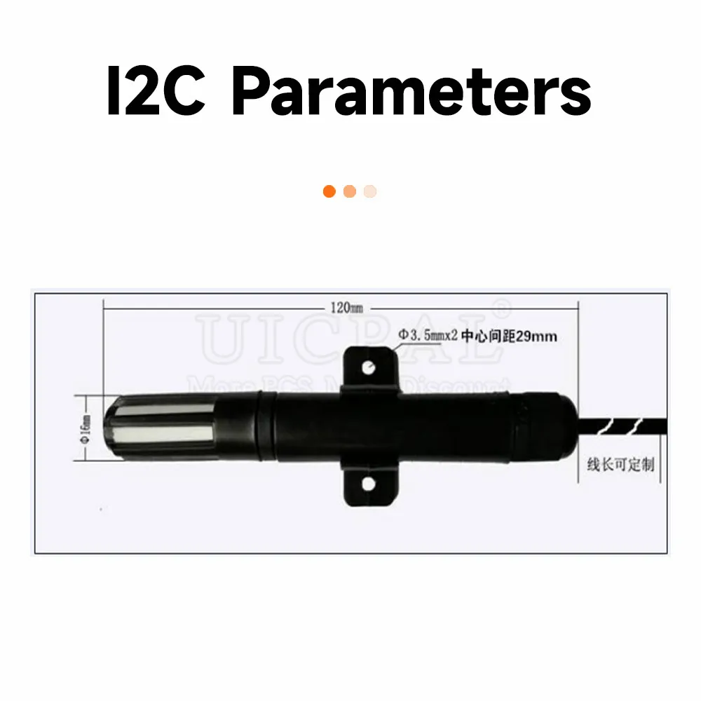 Imagem -04 - Impermeável Sensor de Temperatura Digital Sensor de Umidade Escudo do Cabo Sonda Sht20 Sht21 Sht30 Sht31 Oem 1m 2m I2c Interface