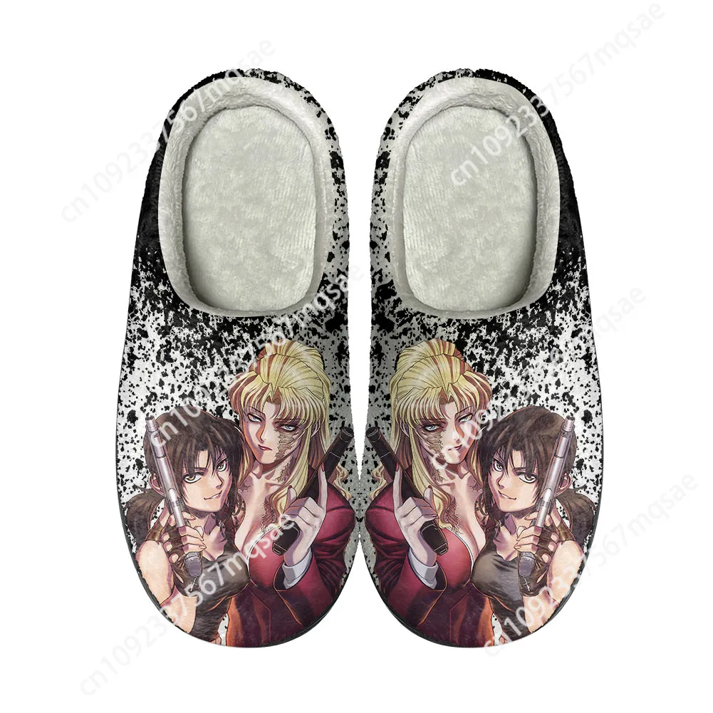 

Anime Black Lagoon Home Cotton Custom Slippers Mens Womens Sandals Plush Rock Band Casual Keep Warm Shoes Thermal Slipper