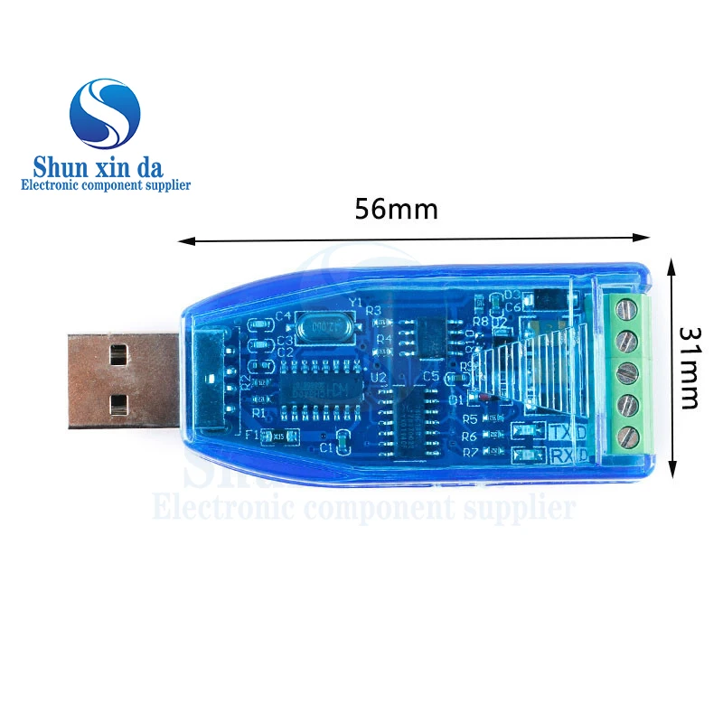 Industrial USB To RS485 Converter Upgrade Protection RS232 Converter Compatibility V2.0 Standard RS-485 A Connector Board Module