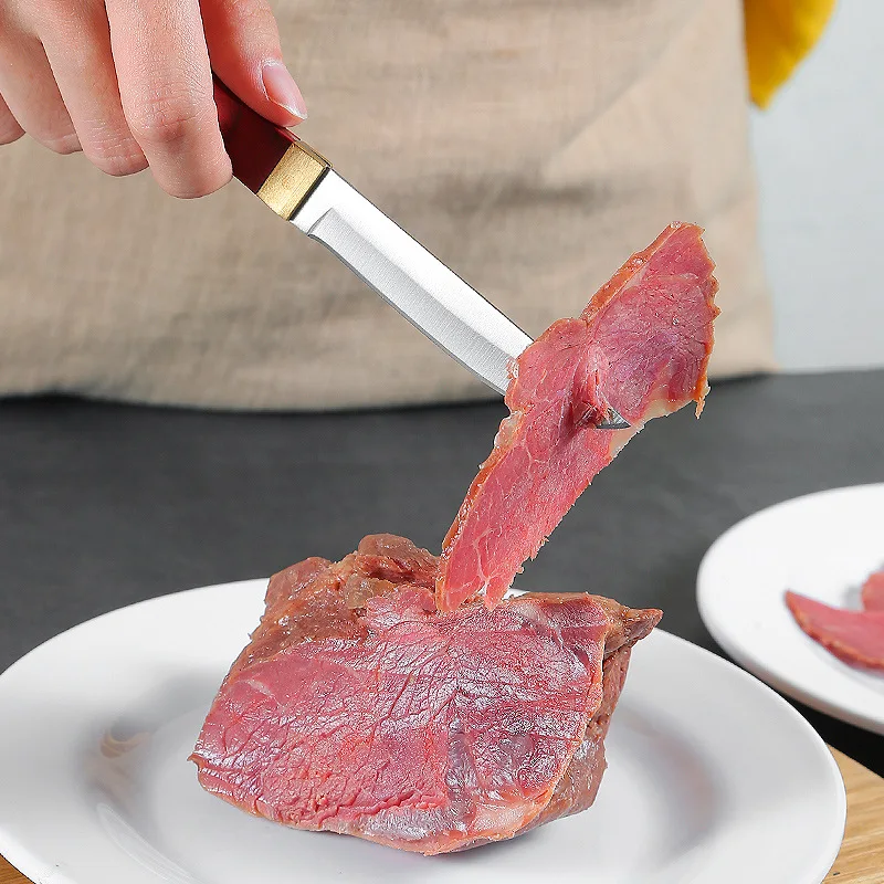 Mongolian Knife Boning Cutting Meat Fruit Steak Knives Kitchen Tool High Hardness Stainless Steel Sharp Slicing Barbecue Knife