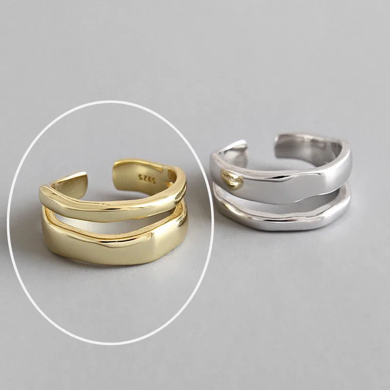 Women's Adjustable Irregular 925 Sterling Silver Finger Ring