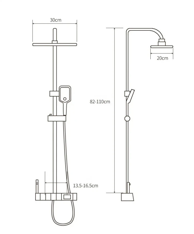 Set soffione doccia per bagno Specchio in ottone Rubinetto termostatico per vasca Display digitale Docce calde e fredde per bagno Sistema doccia