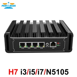 PfSense брандмауэр i7 1165G7 i5 1135G7 N5105 4x Intel i225 2,5G LAN 2xDDR4 NVMe промышленный безвентиляторный мини-ПК 4X USB HDMI2.0 OPNsense