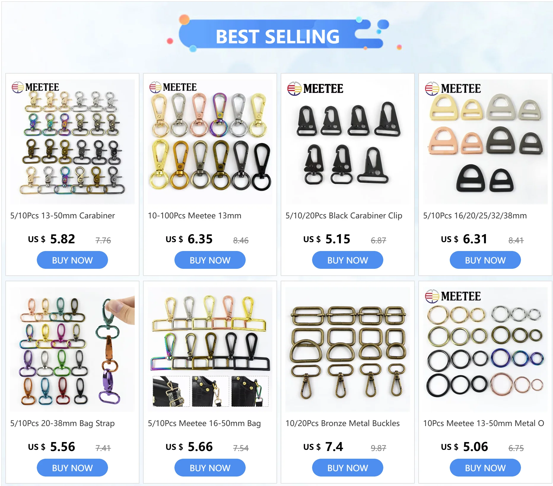 5/10 Stück 13–50 mm Karabiner, Metallschnalle, Taschengurt, Karabinerverschlüsse, drehbare Trigger-Clips, Karabinerhaken, Hundehalsband, Kette, Schnallen, Hardware – Detail 1