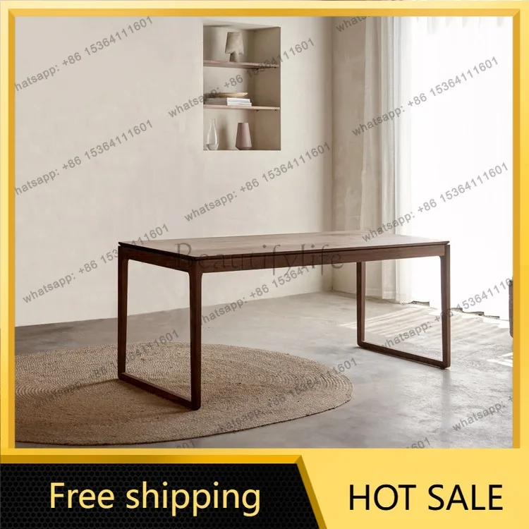 Factory Direct Sales Nordic Black Walnut Desk Modern Simple Solid Wood Desk Minimalist