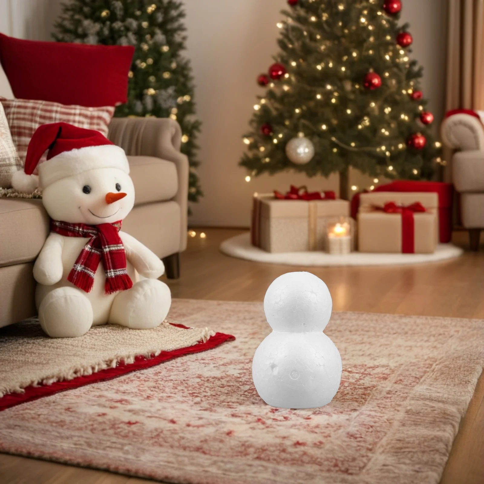 

15Pcs White Polystyrene Snowman Foam Shapes Christmas DIY Craft Painting Flower Arranging Mini Snowman Ornaments