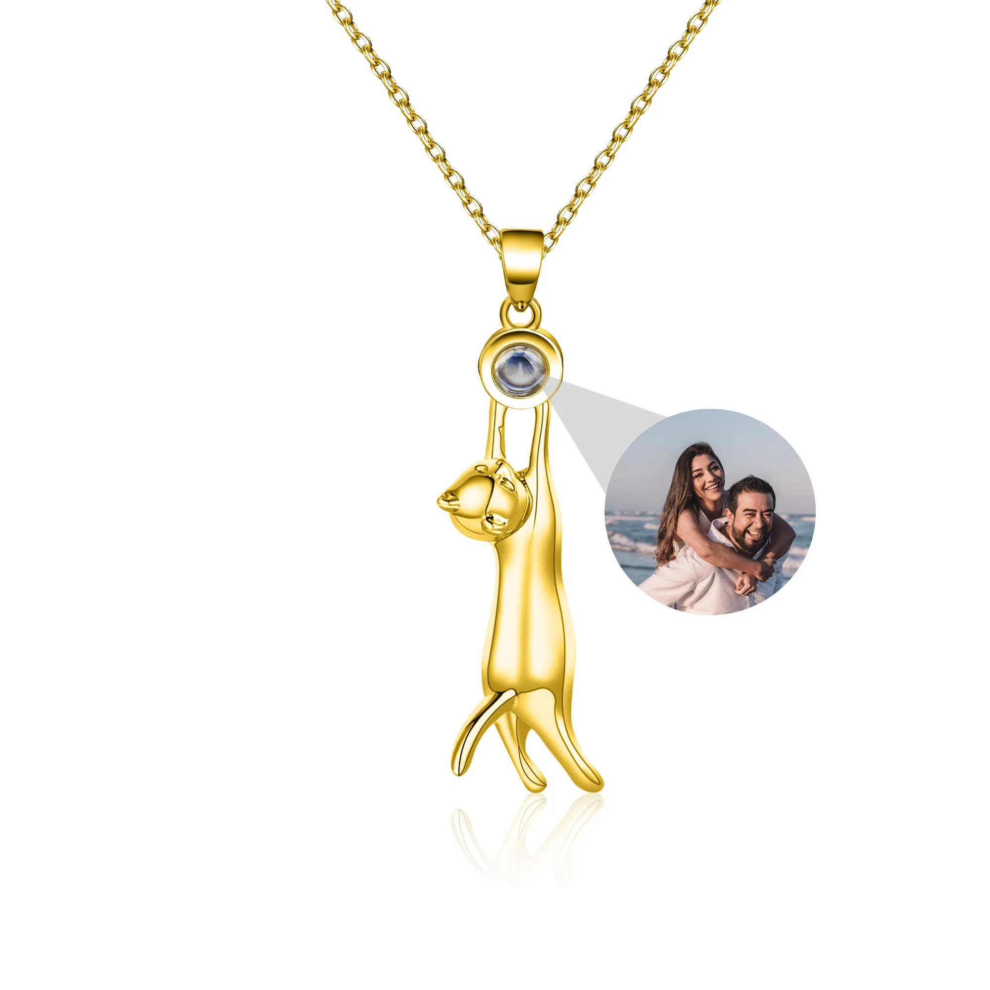 

Fashion Cat Pendant Necklaces for Women Cupper Personalized Jewery Custom Photo Photo Projection Necklace Memorial Gifts for Pet