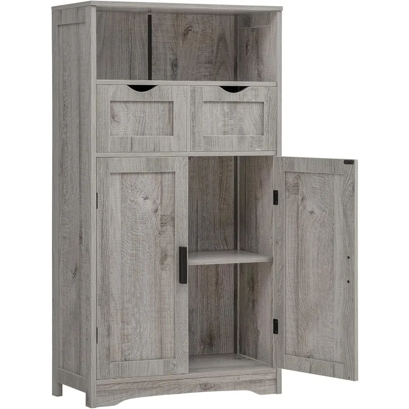 

Storage Cabinet, Bathroom Cabinet with 2 Drawers & 2 Shelves, Cupboard, Bathroom Floor Cabinet for Living Room, Home Office