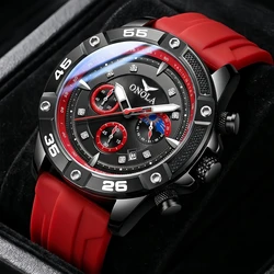 ONOLA New Fashion Casual Men's Watch Multi functional Fluorescent Tape Waterproof Quartz Military Watch Men's Clock High Quality