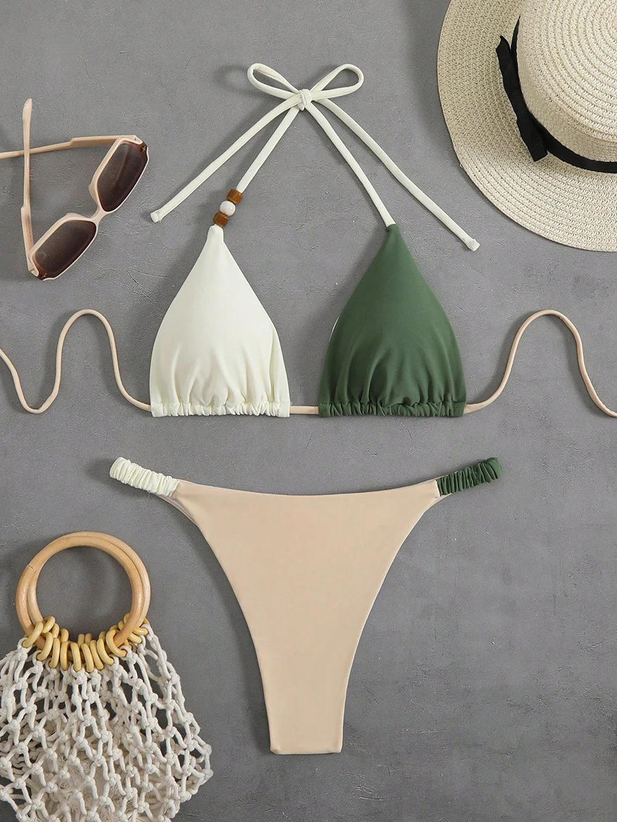 

Micro Bikinis 2026 Push Up Women Swimsuit Sexy Swimwear Brazilian Bikini Set Halter Biquini Thong Swimsuit Solid Beachwear