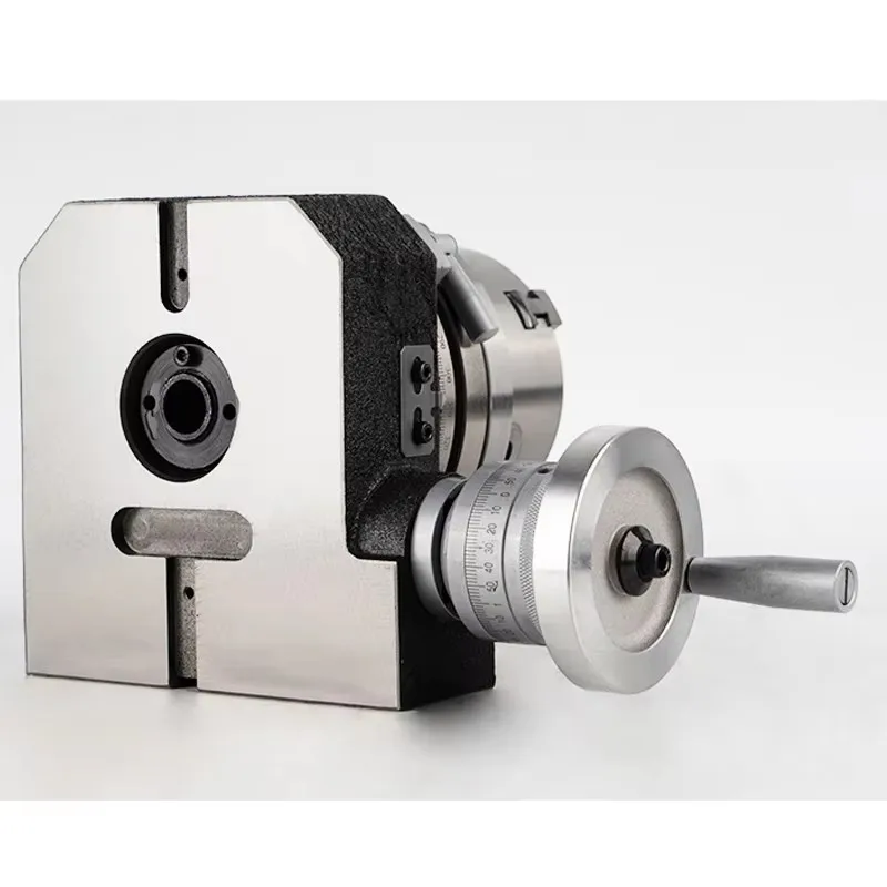 TUNGFULL Milling Machine Indexing Head Durable 4'' Vertical Horizontal Rotary Table with 3-Jaw 4-Jaw 80mm Chuck for Precision Ma