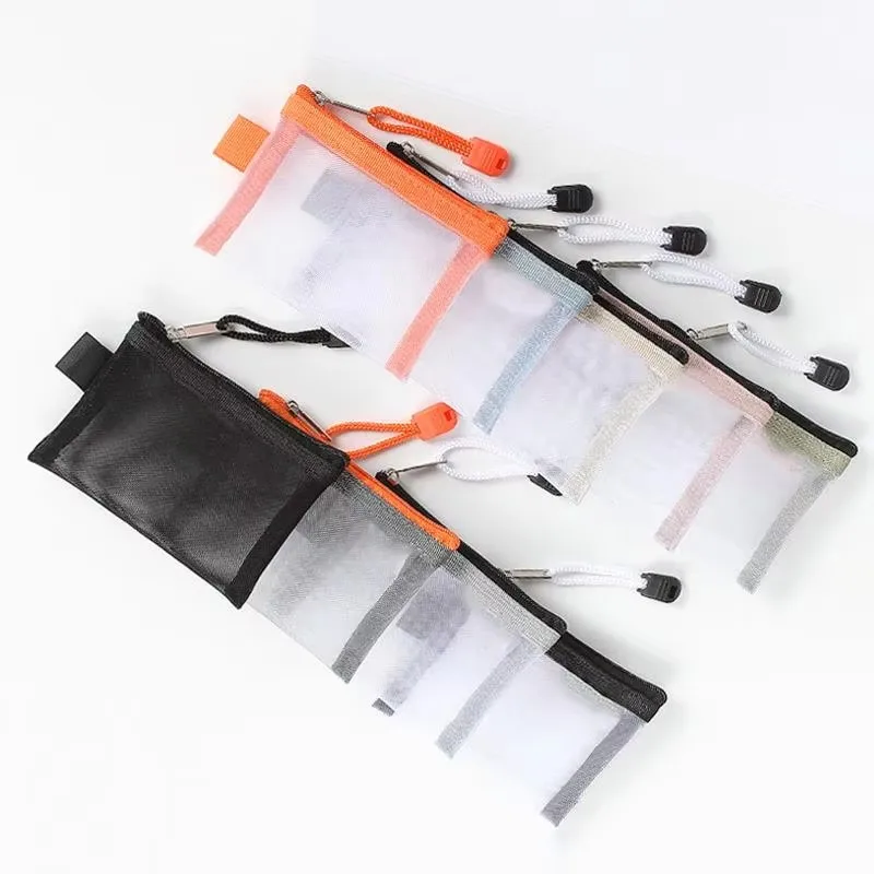 Bolsa de malla para monedas, bolsas de almacenamiento de línea de datos para auriculares, tarjetero de identificación de autobús, bolsa con cremallera, bolsa pequeña portátil de viaje, 1/2/3 Uds.