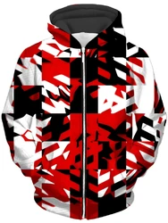 Colorful Tie-dye Graphic Zip Up Hoodie Men Pop 3D Printed Sweatshirts Male Casual Overcoat Y2K Plus Size Zipper Coat Sportwear