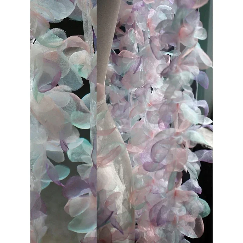 Fantasy Iris Organza Large Flower Lace Accessories Wedding Dress Breast Flower Hair Accessories Fashion Designer Fabric