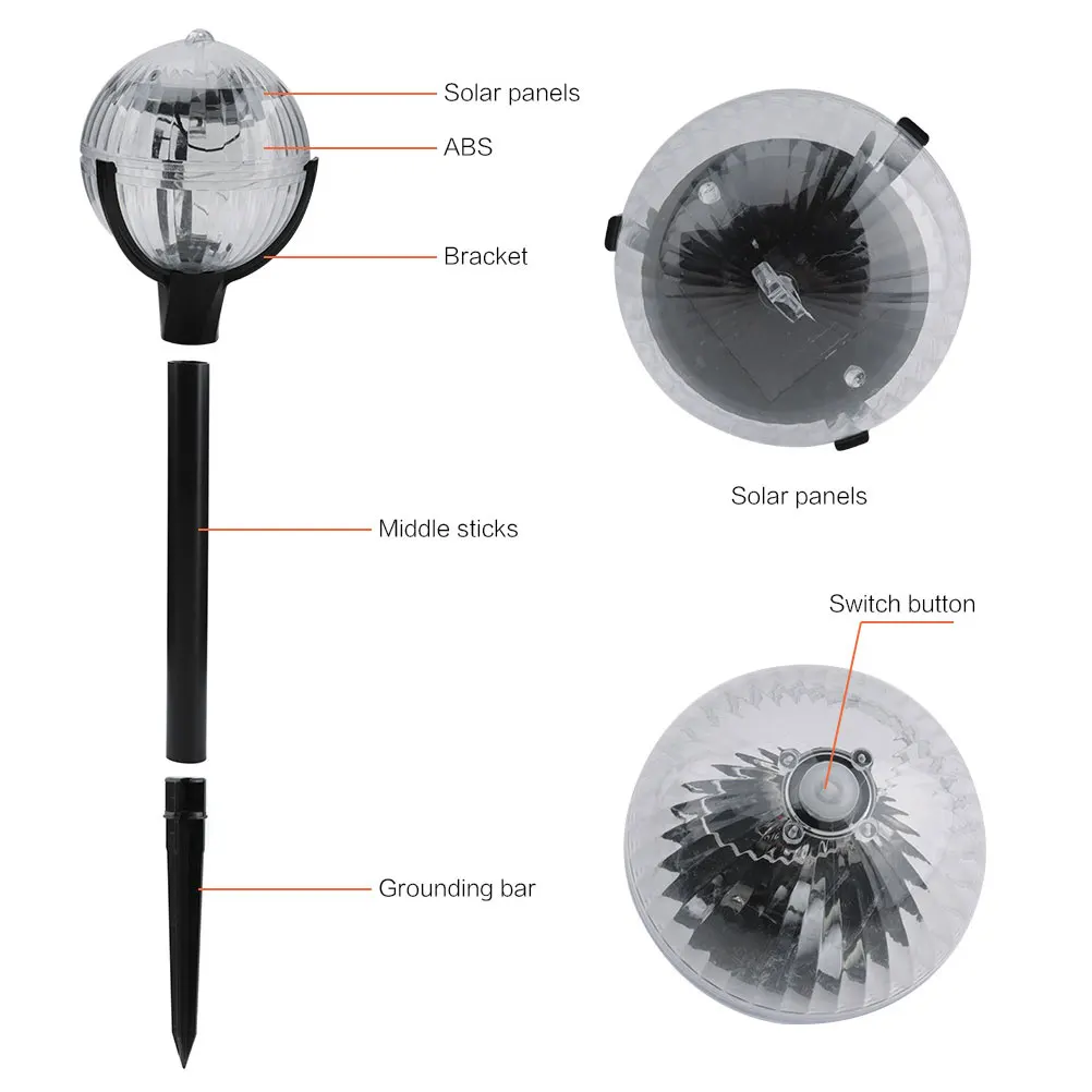 

2pcs Lights Outdoor Led Landscape Lights Insert Lamps For Garden Courtyard Solar Lawn Light Durable Solar Energy Garden Light