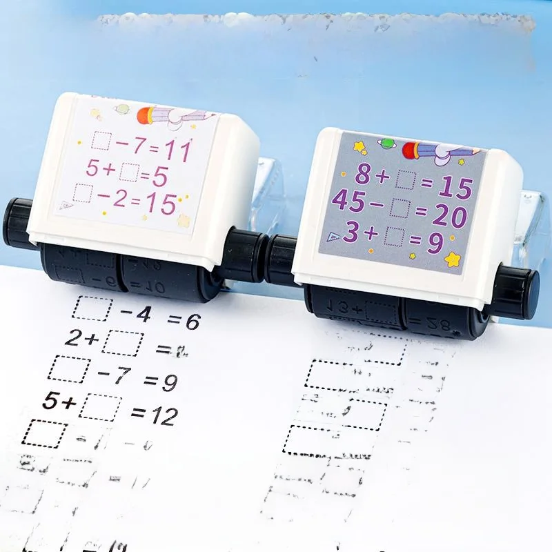 

Adjustable Auatic Question Generation Fill-In-The-Blank Addition And Subtraction Roll Stamp Teacher's Tool for Primary Sch...