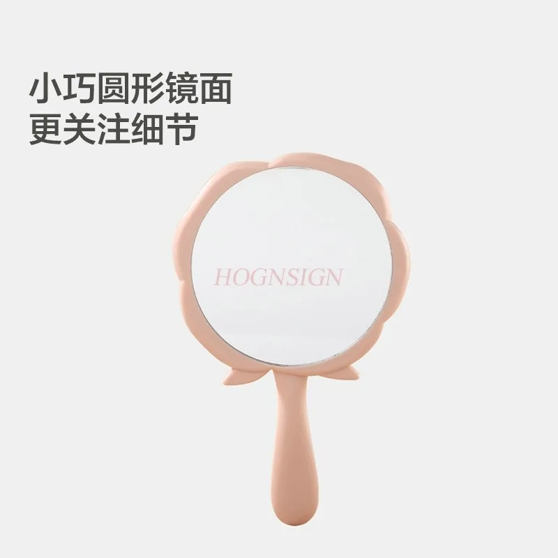 Handle makeup mirror, handheld beauty salon, single sided circular small mirror, portable embroidery tool