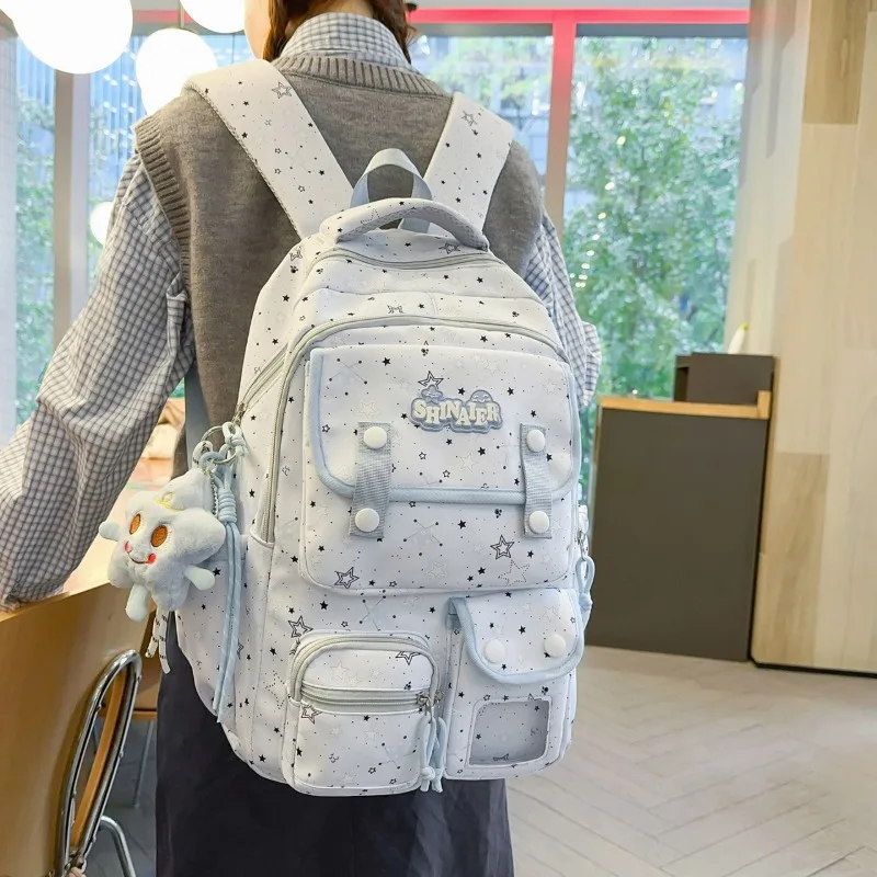 Japan Style Student Backpack Junior High School Girl Schoolbag Large Capacity Multi Pocket Backpack Anime Transparent Ita Bag
