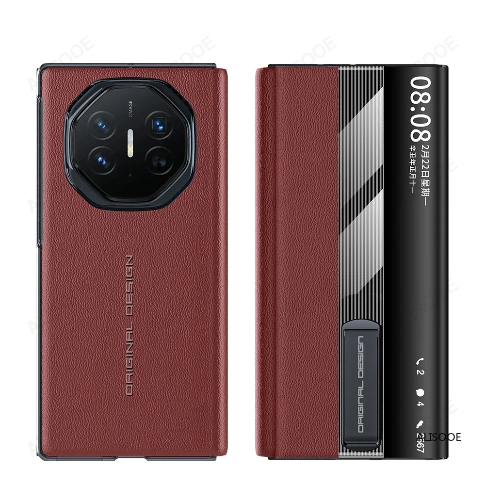 Etui z klapką do Huawei Mate XT XTs Ultimate z funkcją podstawki, skórzane, Smart View, Funda do Huawei Mate XTs Extraordinary Master Capa — zdjęcie produktu 5