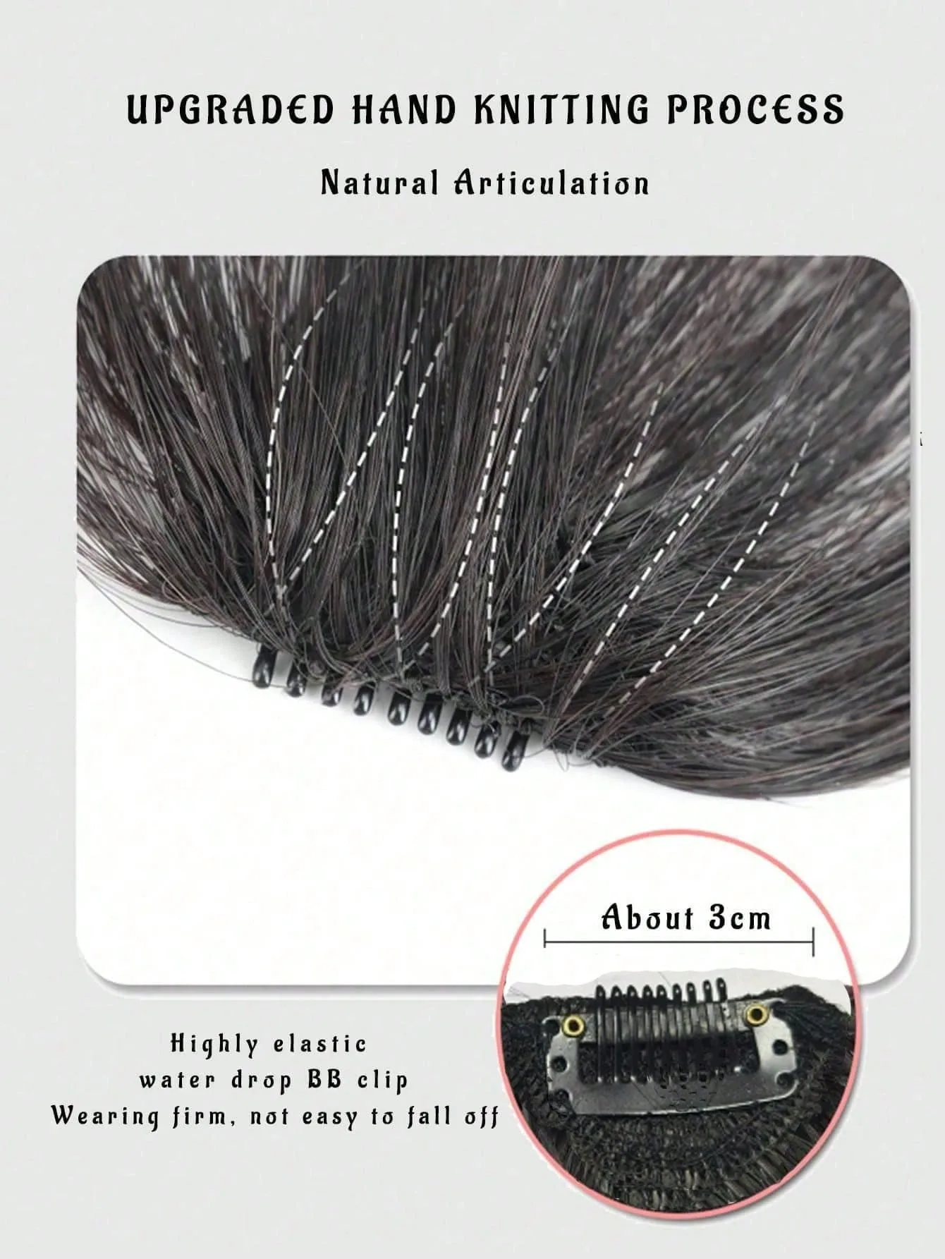 2Pcs/Set Synthetic Middle-Part Bangs Hair Extensions Easy Clip In Forhead Gradient Bangs Natural Seamless Side Fringe Hairpiece