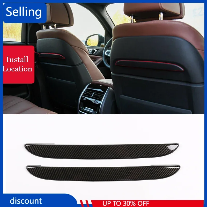 

For BMW X5 G05 X7 G07 2019 Car Accessories ABS Car Front Row Seat Decoration Strips Trim 2 Pcs Carbon Fiber fast ship