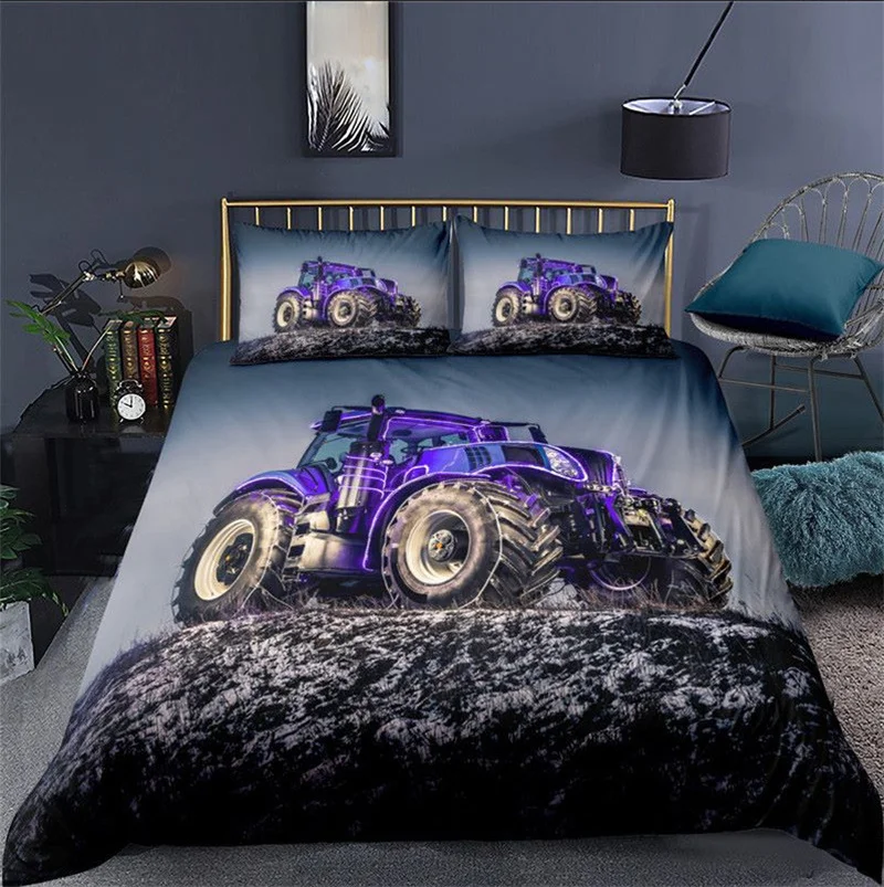 Home Textile Luxury 3D Truck Print 2/3Pcs Kids Adult Duvet Cover Pillowcase Bedding Set Single Queen and King AU/EU/US Size