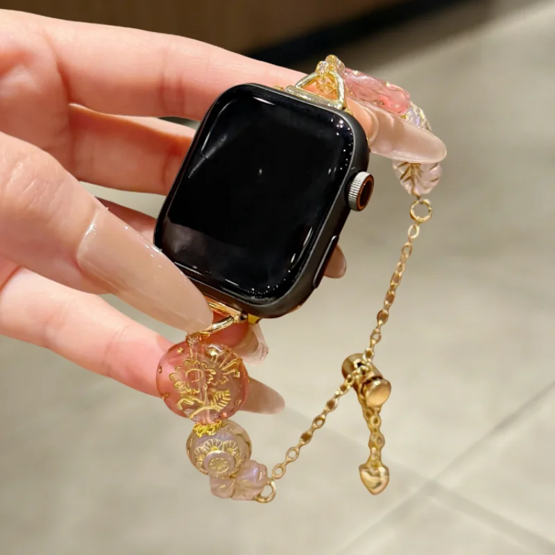 

Retro luxury style watch strap compatible with iWatch watch strap 38mm 40mm 41mm 42mm 44mm 45mm 49mm fashionable handmade watch