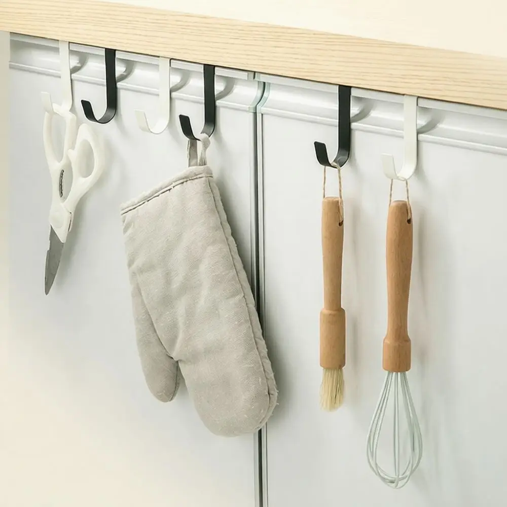 Heavy Duty S Shape Hooks Black Carbon Steel Hanging Organizers For Kitchen Bedroom Bathroom Clothing Hat Bags Storage Tool
