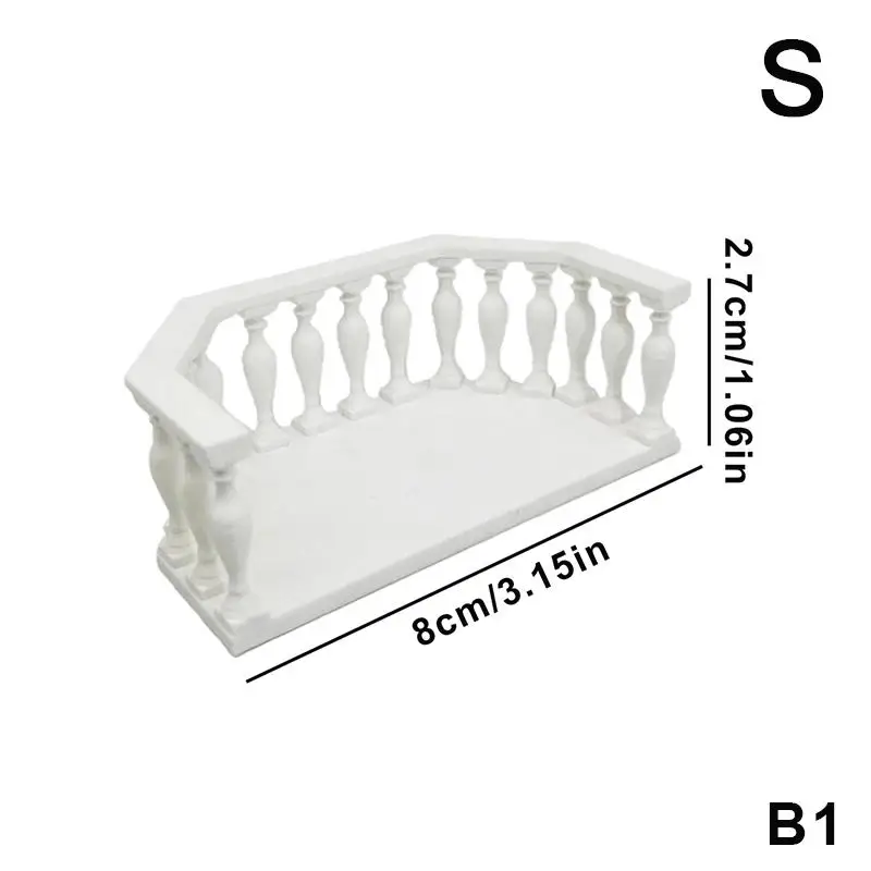 Balcon miniature pour maison de poupée avec balustrade, balcon européen adapté aux collectionneurs, 