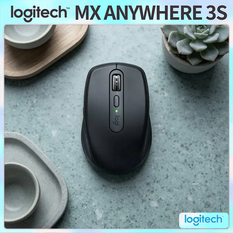 

Wireless MX Anywhere 3S - Darkfield 8K DPI, MagSpeed Scroll, USB-C Fast Charge, Great for Vape Field Research & Remote Office