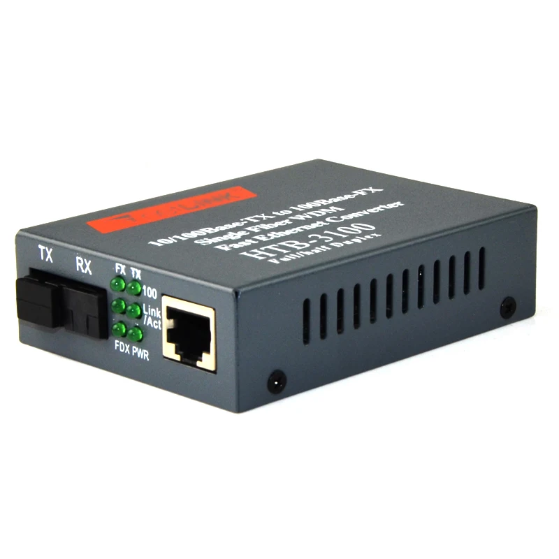 HTB-3100B Optical Fiber Media Converter Fiber Transceiver Single Fiber Converter 25km SC 10/100M Singlemode Single Fiber