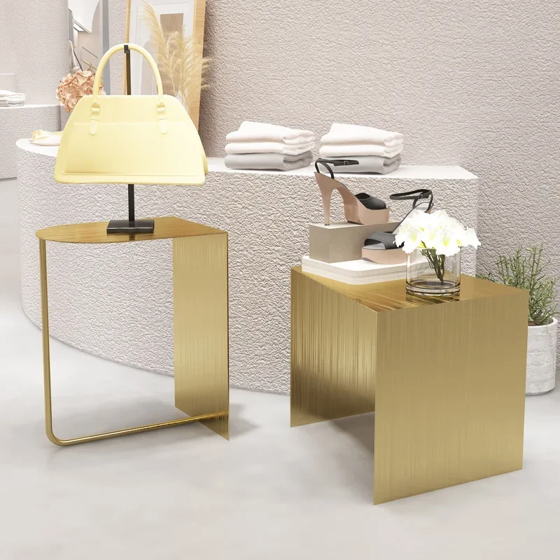 Clothing store stainless steel titanium Nakajima display stand shoes and bags goods storage water table shoe