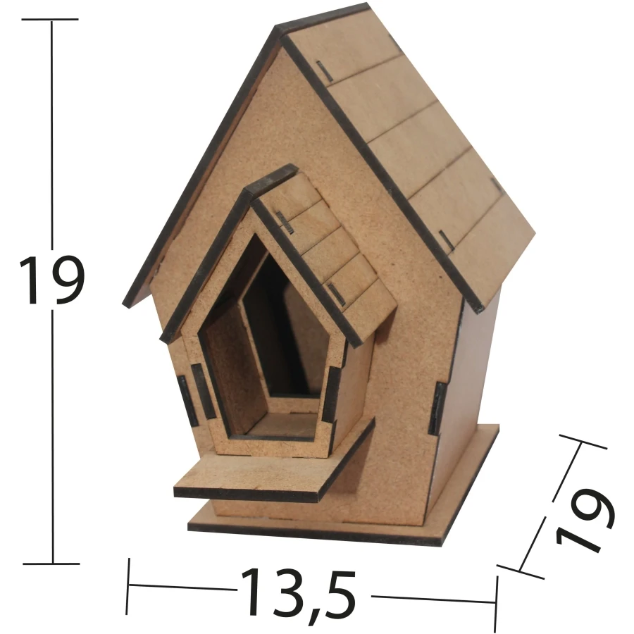 L318 Bird House, Disassemble Wood Painting Mdf Bird House