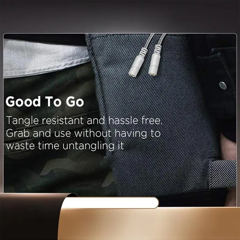 

Разветвитель для наушников, кабель-разветвитель 3,5 мм для гарнитуры [тонкая оплетка и позолота] Стереоаудио Y-кабель Разветвитель AUX - совместимый