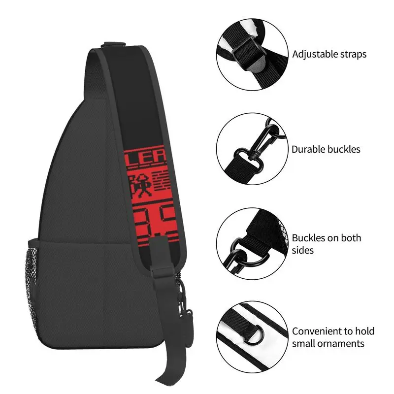 Mochila cruzada con engranaje de Metal para hombre, bolso de hombro y pecho con modo de alerta sólido, a la moda, para senderismo