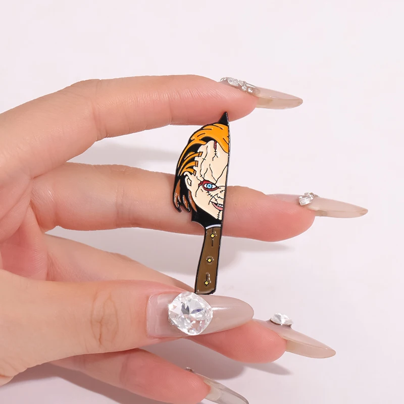 Scream Knife Classic Horror Movie Brooch Enamel Pins Custom Anime Role Lapel Backpacks Badge Punk Jewelry Gifts For Kids Friends